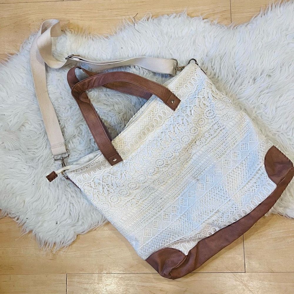 Merona large crotchet style beachy large tote